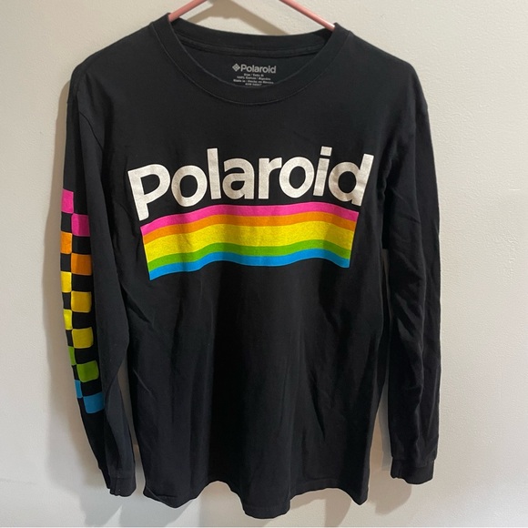 Polaroid Tops - Polaroid Women’s Black Long Sleeve Graphic T-Shirt 100% Cotton Medium
